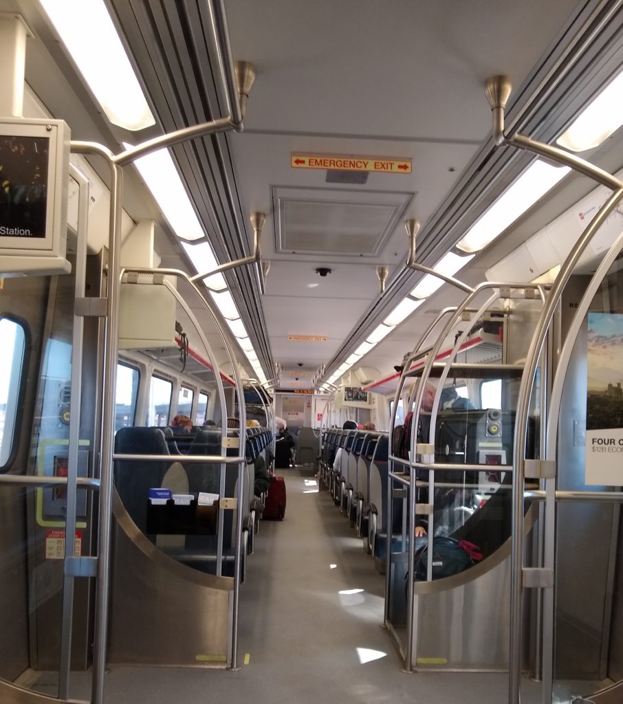 Denver Public Transit, train interior
